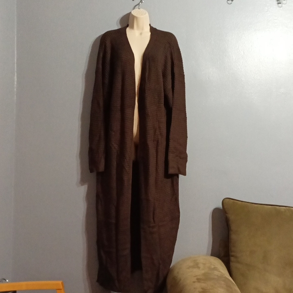 Shein Plus drop shoulder open front split hem cardigan 2xl - Picture 5 of 17